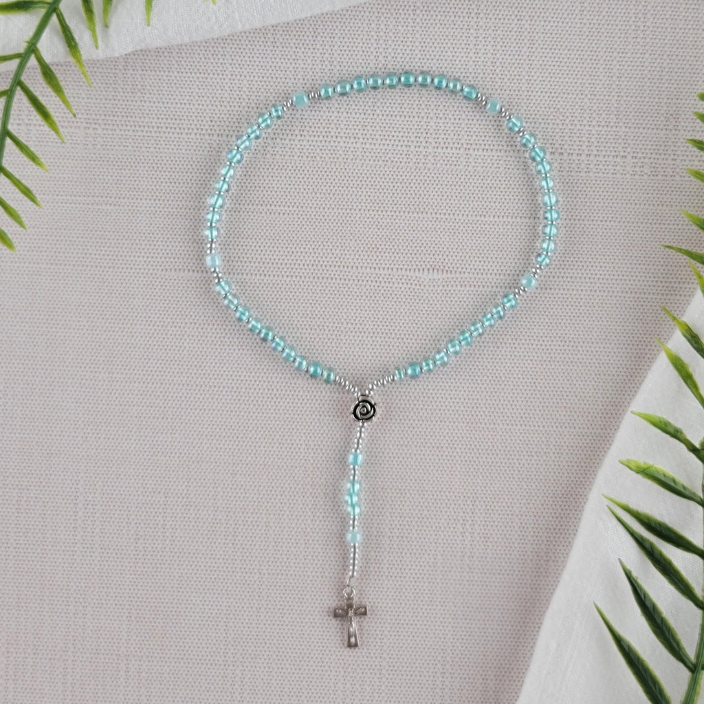 Bluebell rosary arranged in circular shape