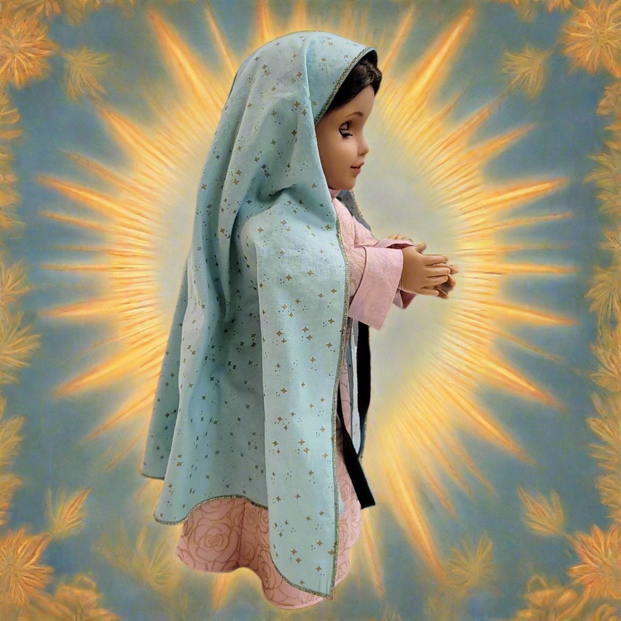 our lady of guadalupe dress 18-inch Doll Outfit – Juniper Detroit Burgundy Velvet Spaghetti Straps _linked_molly the most visited Catholic Color:Bay Blue